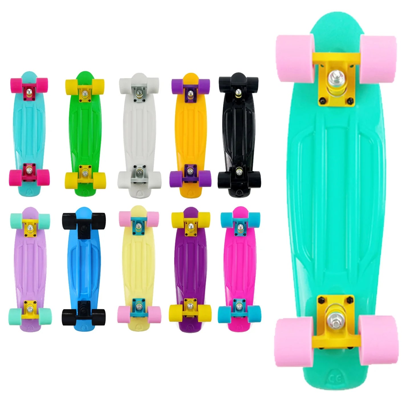 58cm Skate Board Kids Leaner Retro Cruiser 22inch Children Skateboard