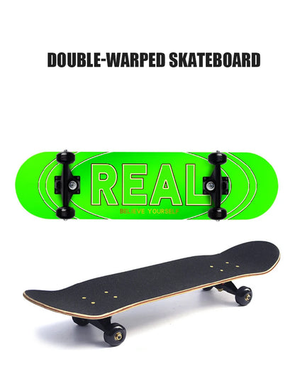 60/72/80cm Beginner Skateboard Maple Longboard Double-warped Skateboard Pro Standard Complete Skate Board for Adults Youths Kids
