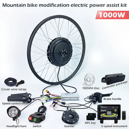 Electric Bike kit with ebike electric bicycle kit 20 26'' 27.5 700C 1000W Front Rear Electric Wheel Hub Motor