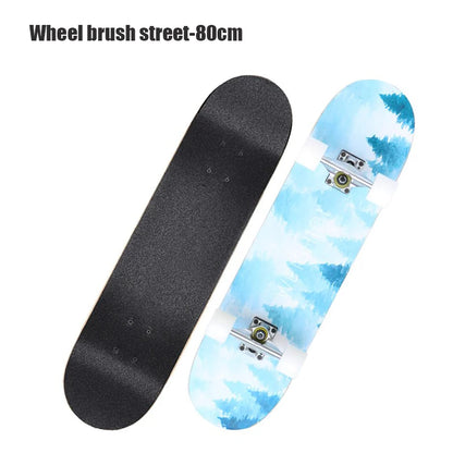 60/72/80cm Beginner Skateboard Maple Longboard Double-warped Skateboard Pro Standard Complete Skate Board for Adults Youths Kids