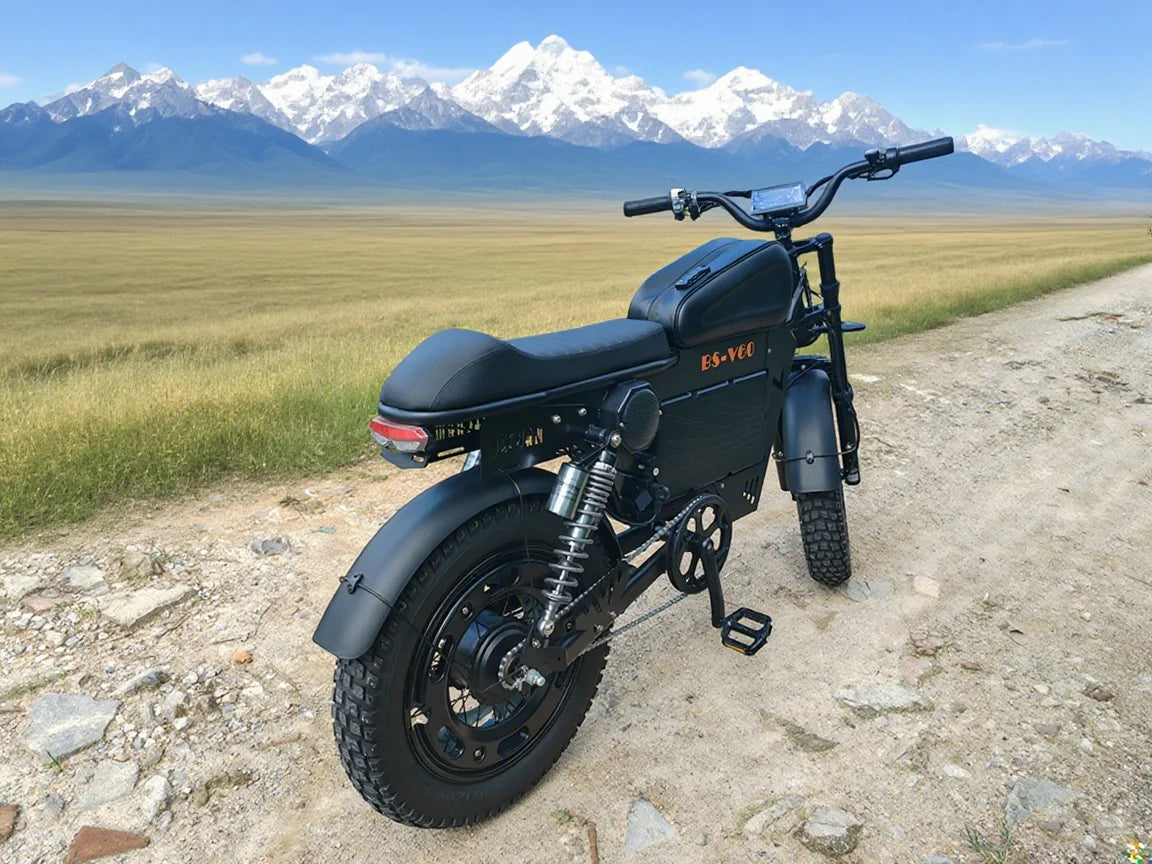 2500W Dual-Motor Electric Motorcycle 60V 40AH Battery, 120KM Range 20-inch Wide Tires with Hydraulic Brakes ebike