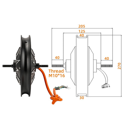 Electric Bicycle High Speed Motor 14 Inch 48V 60V 72V 2000W 5000W Electric Gearless Hub Motor 120km/h suitable for E-bike