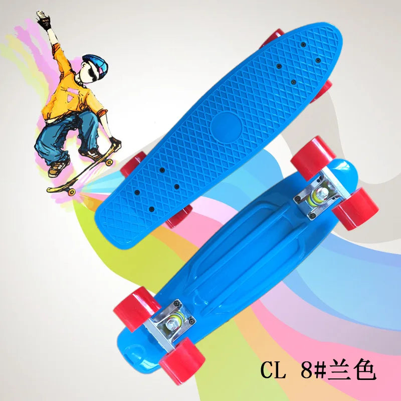 58cm Skate Board Kids Leaner Retro Cruiser 22inch Children Skateboard