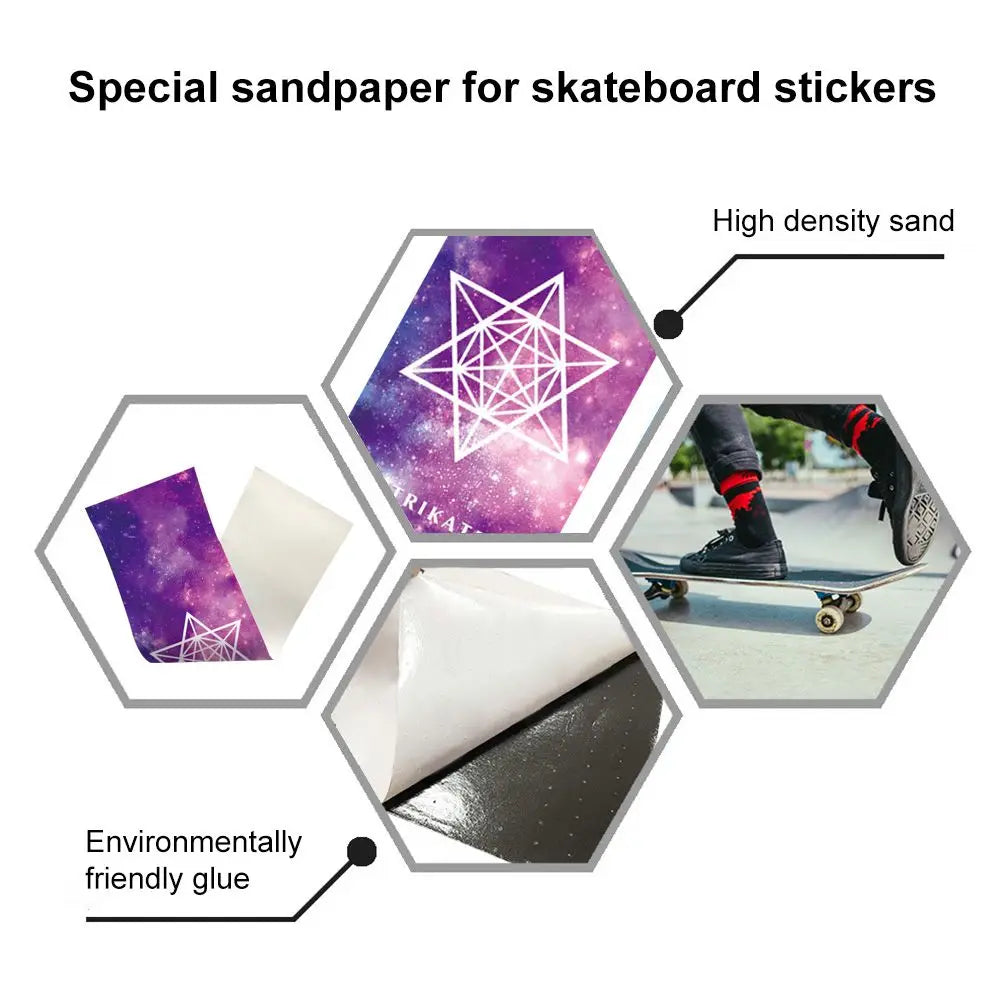Electric Scooter Skate Board Deck Sticker Double Rocker Skateboard Sandpaper Self-adhesive Waterproof Stickers