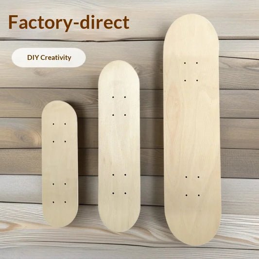 Kids DIY Blank Paintable Skateboard Deck Maple Double Kick Creative Art Party Activity Skate Board  Grip Longboard Skateboard