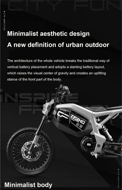 17" urban e-bike e-scooter 50km/h CITY  electric bicycle mid-motor mobility excursions Soft tail electric motorcycle smart ebike