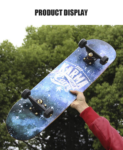 60/72/80cm Beginner Skateboard Maple Longboard Double-warped Skateboard Pro Standard Complete Skate Board for Adults Youths Kids