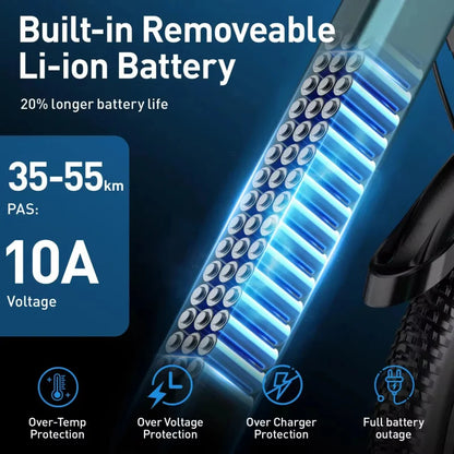 26-inch electric bicycle with built-in 750Wmotor, 48V10.4AH battery,time-saving and labor-saving E-bike for urban transportation