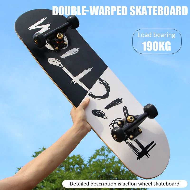 60/72/80cm Beginner Skateboard Maple Longboard Double-warped Skateboard Pro Standard Complete Skate Board for Adults Youths Kids