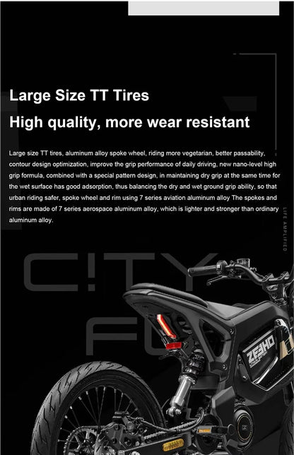 17" urban e-bike e-scooter 50km/h CITY  electric bicycle mid-motor mobility excursions Soft tail electric motorcycle smart ebike