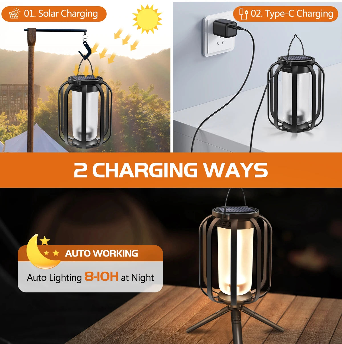 Solar Lanterns Outdoor Waterproof Hanging Lights for Outside Solar Table Lanterns Solar Wall Lantern Lights for Porch Patio Yard