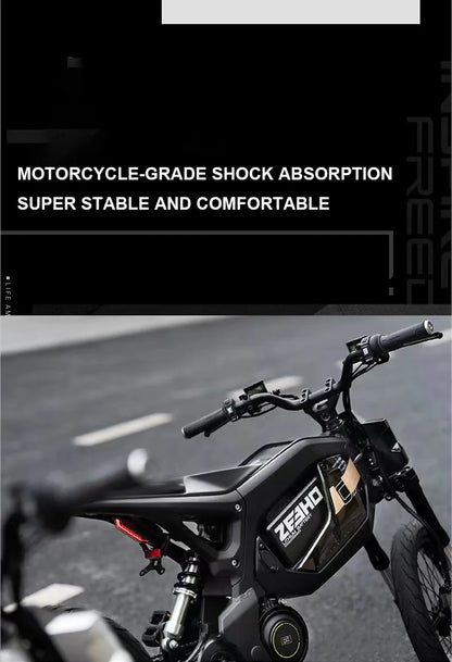 17" urban e-bike e-scooter 50km/h CITY  electric bicycle mid-motor mobility excursions Soft tail electric motorcycle smart ebike