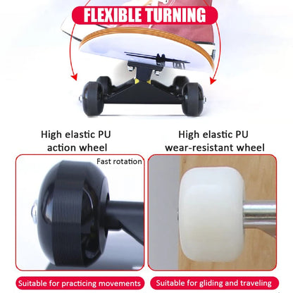 60/72/80cm Beginner Skateboard Maple Longboard Double-warped Skateboard Pro Standard Complete Skate Board for Adults Youths Kids