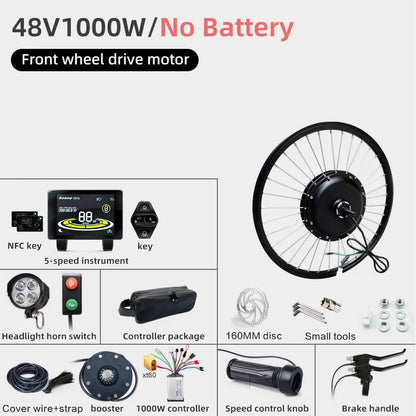 Electric Bike kit with ebike electric bicycle kit 20 26'' 27.5 700C 1000W Front Rear Electric Wheel Hub Motor