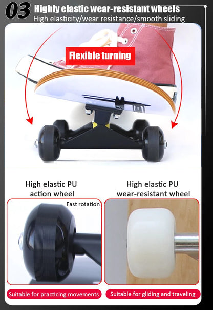 60/72/80cm Beginner Skateboard Maple Longboard Double-warped Skateboard Pro Standard Complete Skate Board for Adults Youths Kids