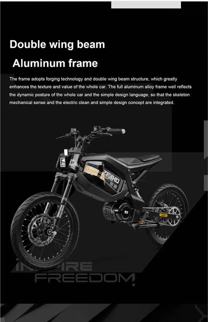 17" urban e-bike e-scooter 50km/h CITY  electric bicycle mid-motor mobility excursions Soft tail electric motorcycle smart ebike