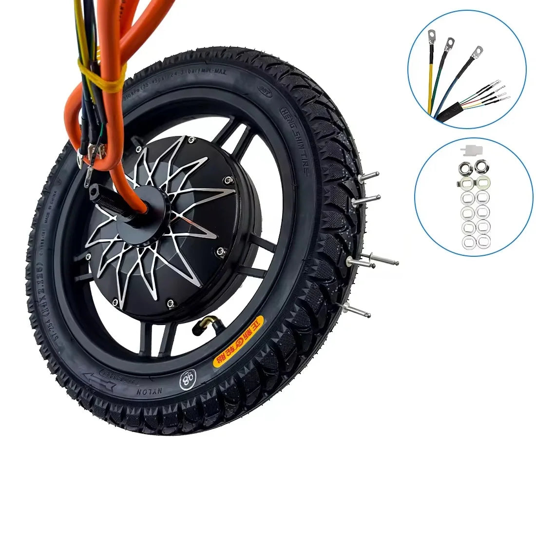 Electric Bicycle High Speed Motor 14 Inch 48V 60V 72V 2000W 5000W Electric Gearless Hub Motor 120km/h suitable for E-bike