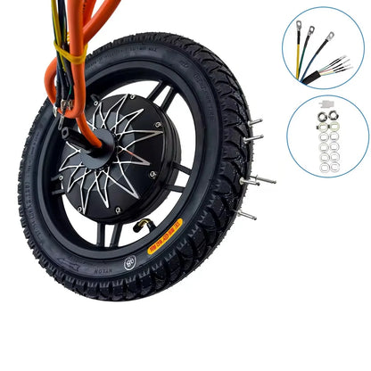 Electric Bicycle High Speed Motor 14 Inch 48V 60V 72V 2000W 5000W Electric Gearless Hub Motor 120km/h suitable for E-bike