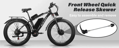 Fashionable electric bike, 2000W*2 dual motors 52V 32AH long battery life hydraulic brake stable and durable electric bicycle