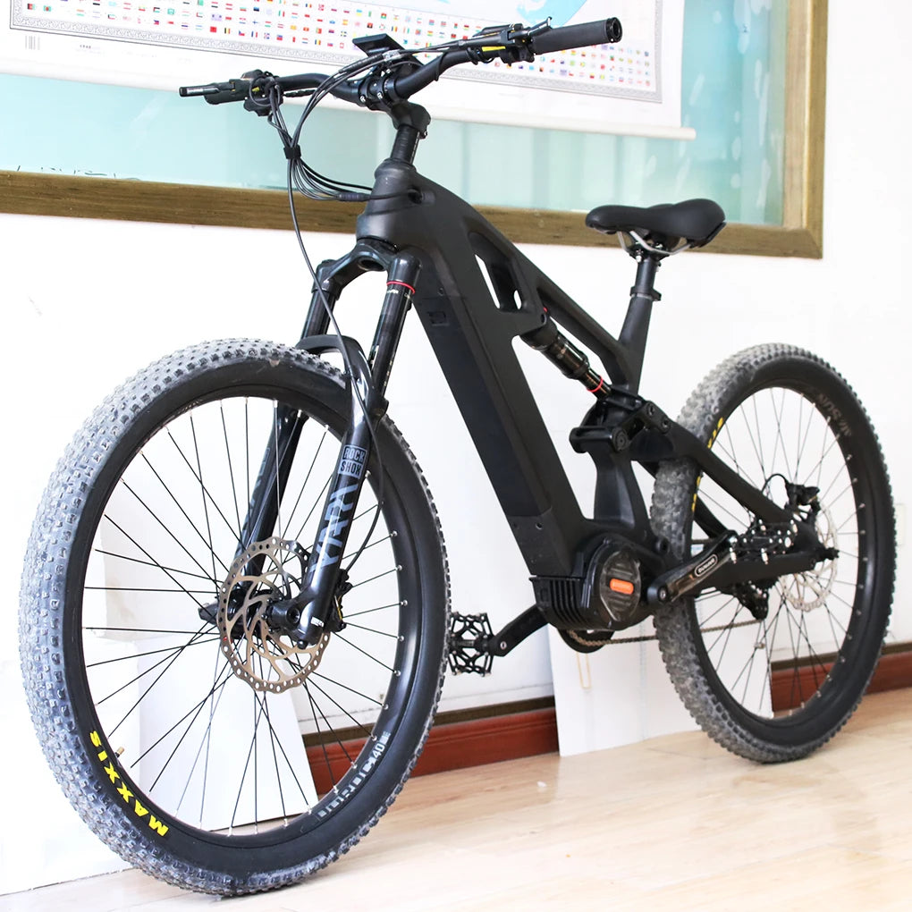 Electric Bicycle 1000W Carbon Electric Mountain Bike Frame Full Suspension Ebike