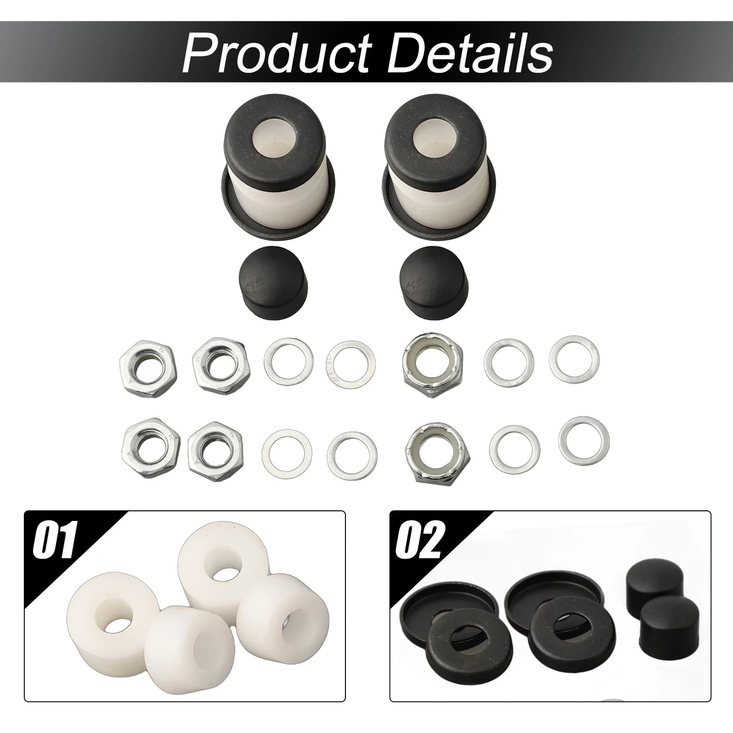 Skateboards Shock Suit Kit 90a Hard Longboard Pivot Tube Speed Ring Washers Cylindrical Bushings Conical-Bushings Accessories