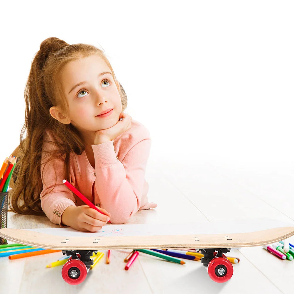 Kids Blank Skateboard Durable Diy Graffiti Skateboard Children Sports Toy Trick Skateboard Roller Outdoor Plaything Wooden Decks