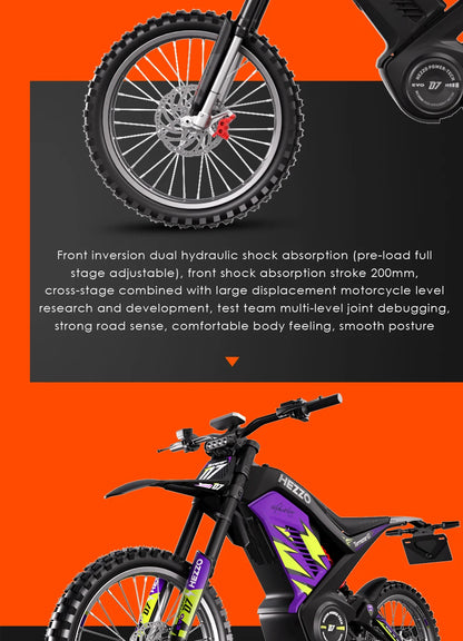 EEC D7 Bike Electric Motorcycle 8000w 389N.m 100KM/h 72V 35AH Electric Enduro Ebike Electric Scooter Motorcycle