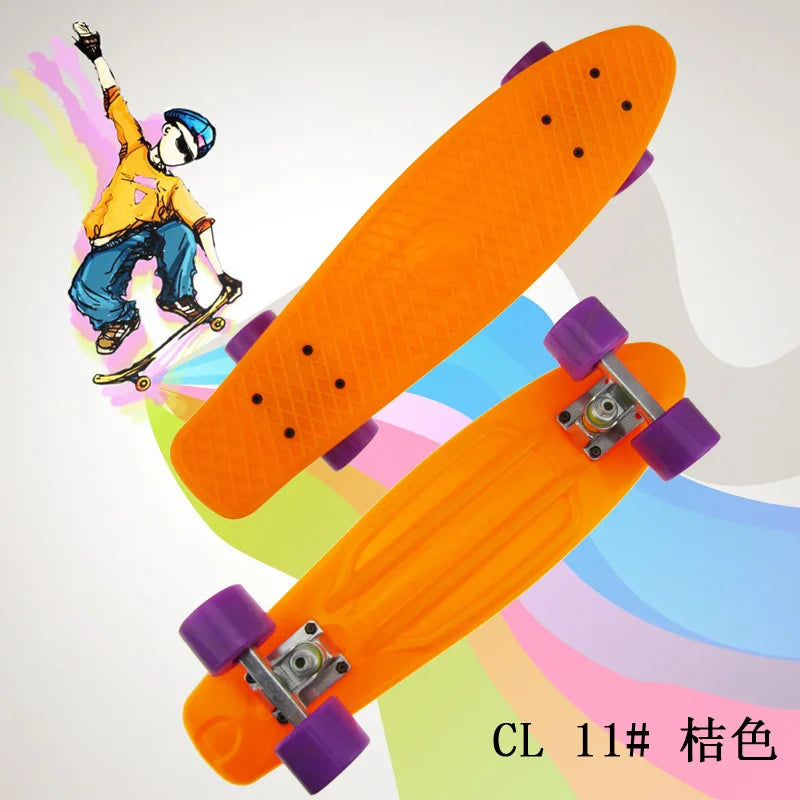 58cm Skate Board Kids Leaner Retro Cruiser 22inch Children Skateboard