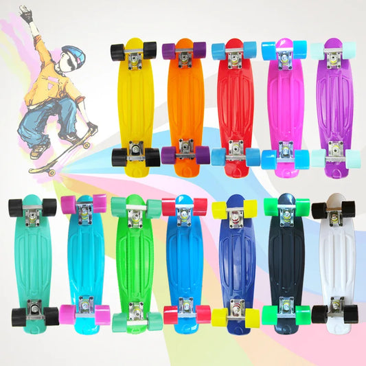 58cm Skate Board Kids Leaner Retro Cruiser 22inch Children Skateboard